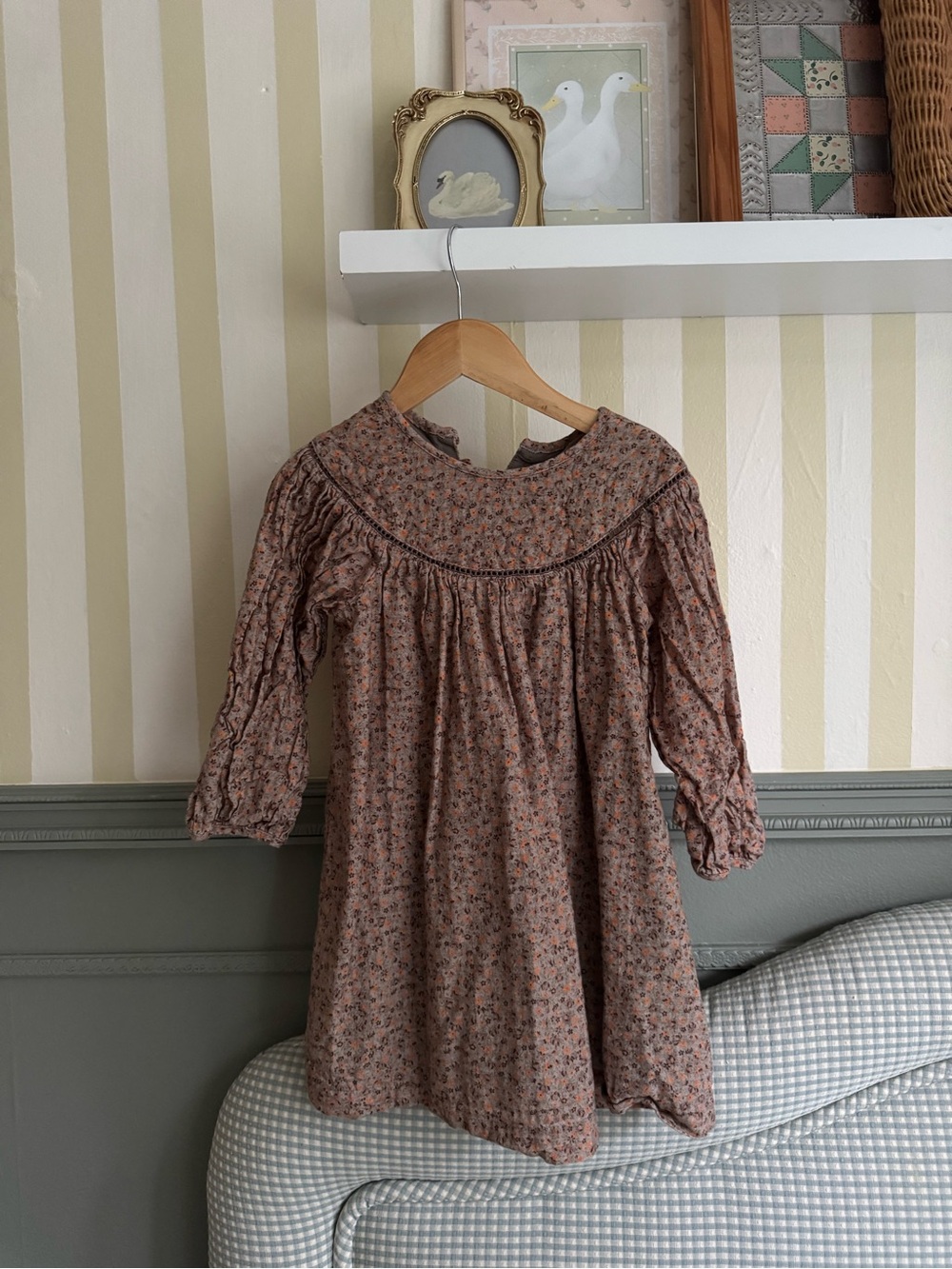 Zara Floral Long-Sleeve Girls Dress